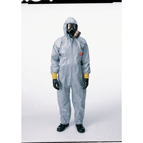 Hooded Tychem 6000 Coverall, Sealed, Elastic, L, PK6