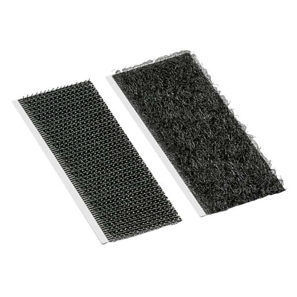 Reclosable Fastener Shapes, Rubber Adhesive, 2 in, 1 in Wd, Black, 100 PK