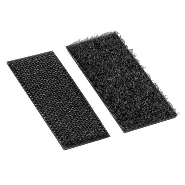 Reclosable Fastener Shapes, Rubber Adhesive, 3 in, 1 in Wd, Black, 100 PK