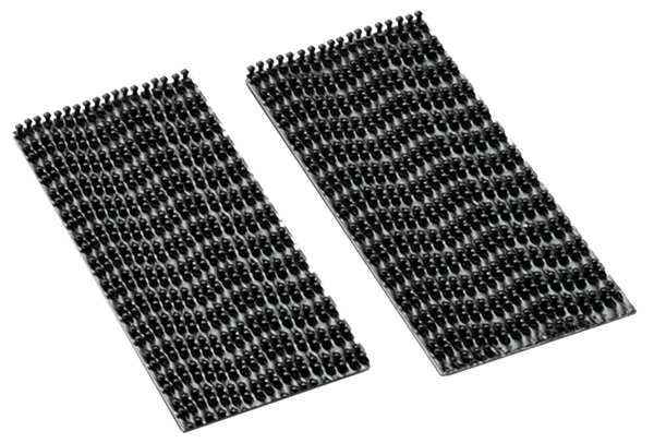 Reclosable Fastener Shapes, Rubber Adhesive, 2 in, 1 in Wd, Black, 100 PK