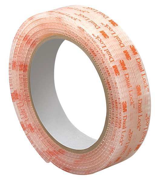 Reclosable Fastener, Acrylic Adhesive, 30 ft, 1 in Wd, Clear