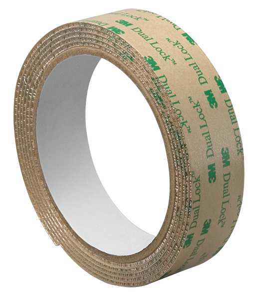 Reclosable Fastener, Acrylic Adhesive, 30 ft, 1 in Wd, Clear