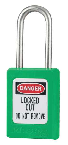 Lockout Padlock, KD, Green, 1-13/16