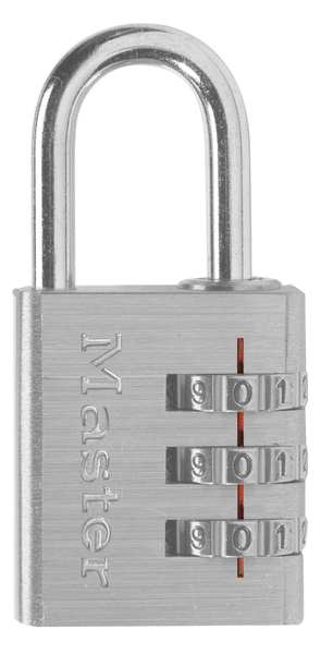 Luggage/Briefcase Padlock, Aluminum, Side
