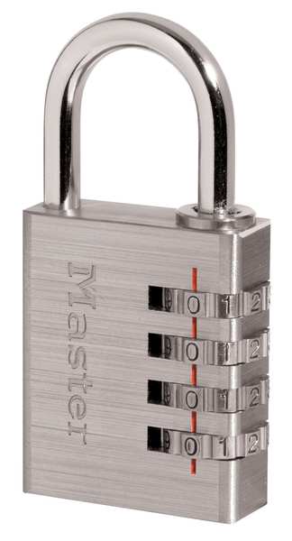 Combination Padlock, Side, Black/Silver