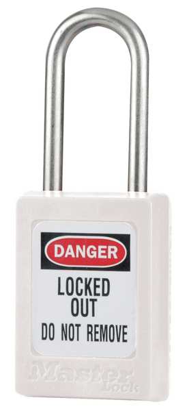 Lockout Padlock, KD, White, 1-13/16