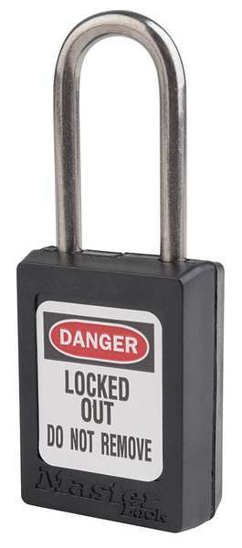 Lockout Padlock, KA, Black, 1-13/16
