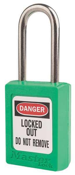 Lockout Padlock, KA, Green, 1-13/16