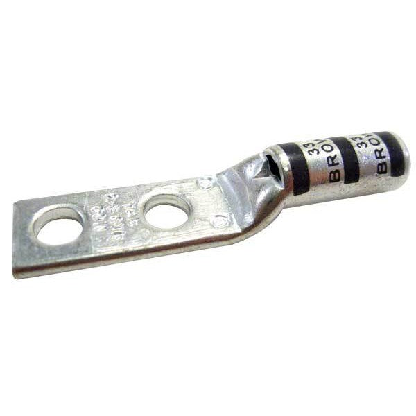 Two Hole Lug Compression Connector, 2 AWG