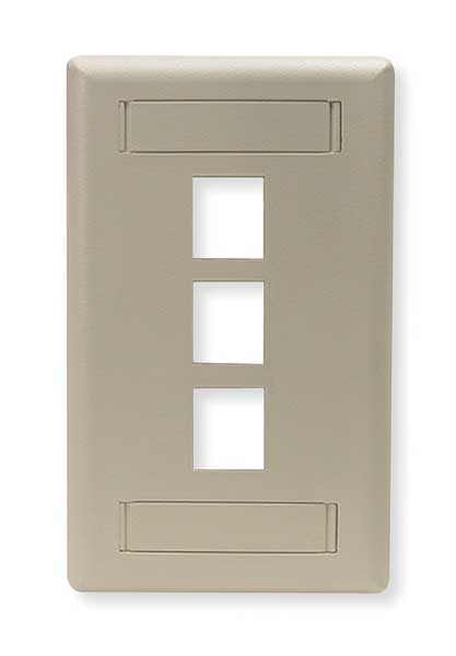Bryant Faceplate - 3 x Total Number of Socket(s) - 1-gang - White - High Impact Thermoplastic, Plastic