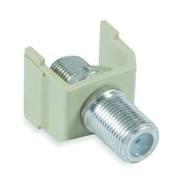 Hubbell SFFEX Video Adapter - 1 x F Connector Video Female - 1 x F Connector Video Female - Nickel Connector - Electric Ivory