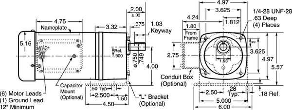 AC Gearmotor, 109.0 in-lb Max. Torque, 173 RPM Nameplate RPM, 230/460V AC Voltage, 3 Phase