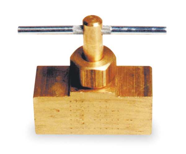 Needle Valve, Straight, Brass, 1/4 In.