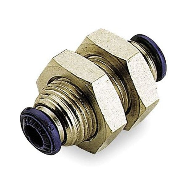 Bulkhead Union, 1/2 In, NP Brass, PK10