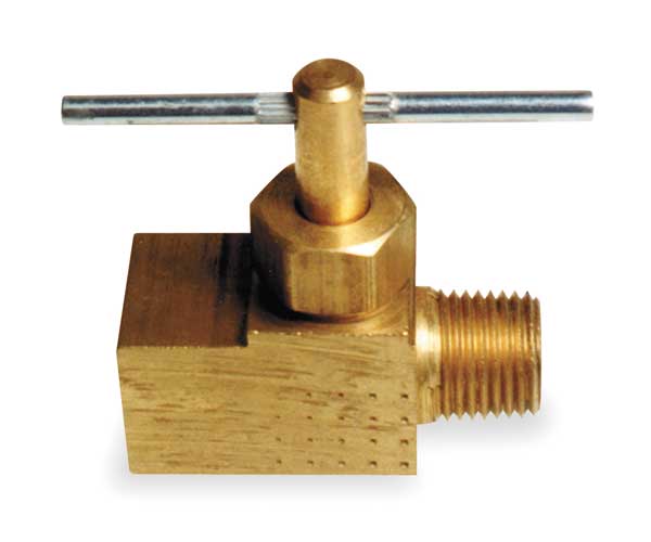 Needle Valve, Straight, Brass, 1/4 In.