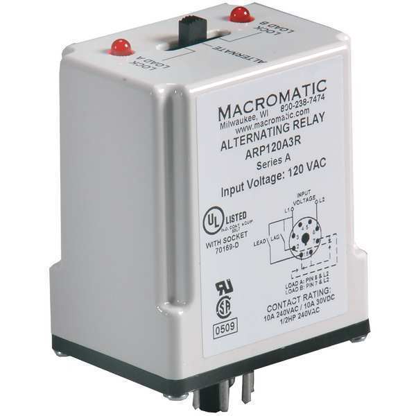 Alternating Relay, DPDT, 120VAC, 10A, 8 Pin