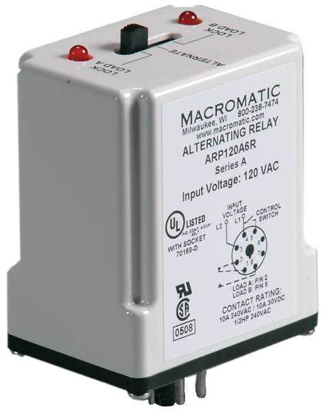 Alternating Relay, SPDT, 120VAC, 10A, 8 Pin
