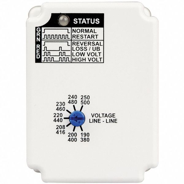 3 Phase Monitor Relay, SPDT, 500VAC, 8 Pin