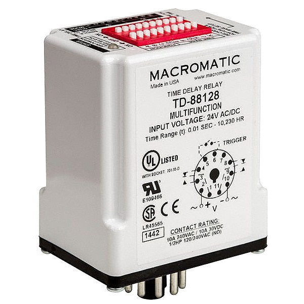 Time Delay Relay, 240VAC, 10A, SPDT