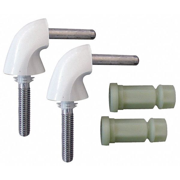 Toilet Seat Hardware, 2 Hinges w/Nuts
