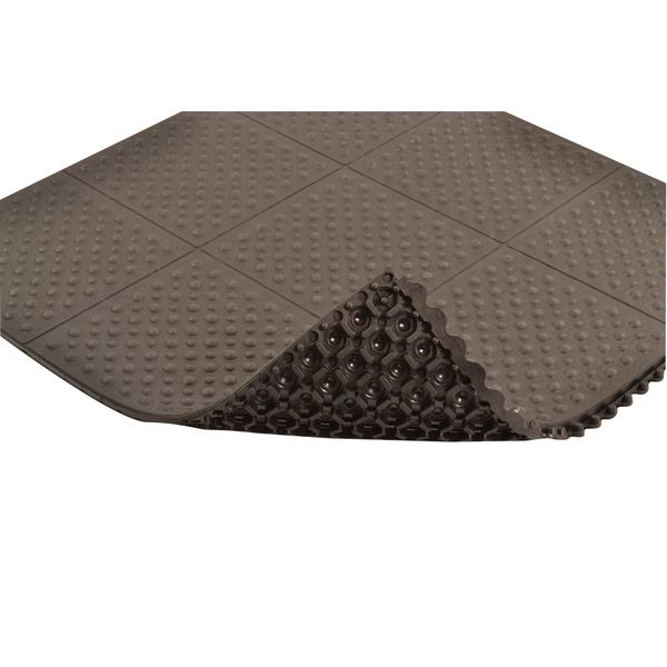Antifatigue Mat, Black, 3 ft. L x 3 ft. W, Rubber, Bubble Surface Pattern, 3/4