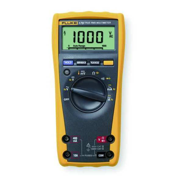 Digital Multimeter, 1,000 Max. AC Volts, 1,000 Max. DC Volts, 10 Max. AC Amps, 10 Max. DC Amps