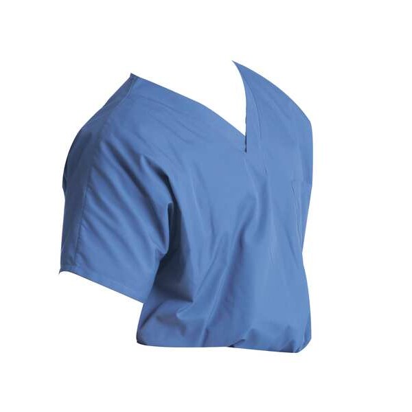 Scrub Shirt, L, Blue, 4.25 oz.