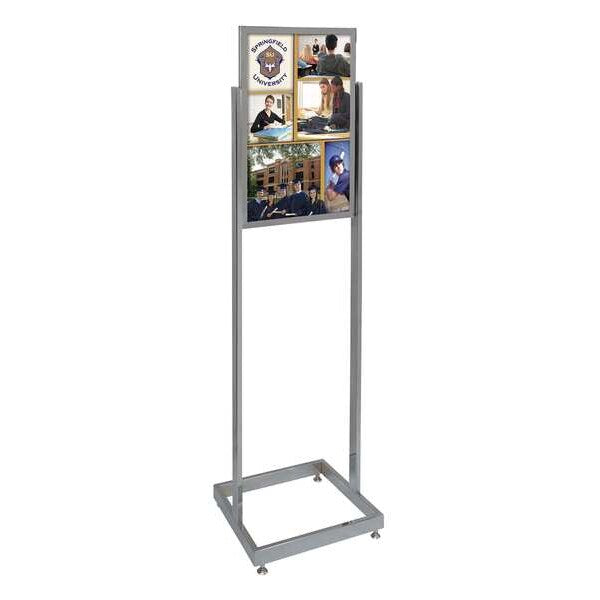 Sign Holder, Pedestal, 14x22, Alum, Chrome