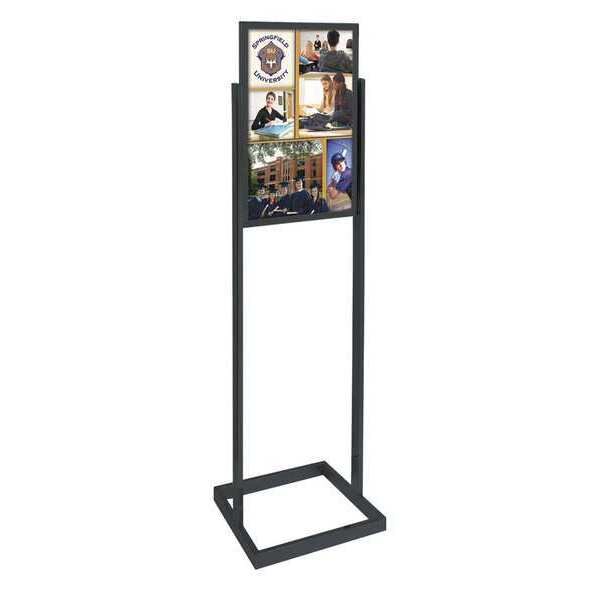 Sign Holder, Pedestal, 14x22, Alum, Black
