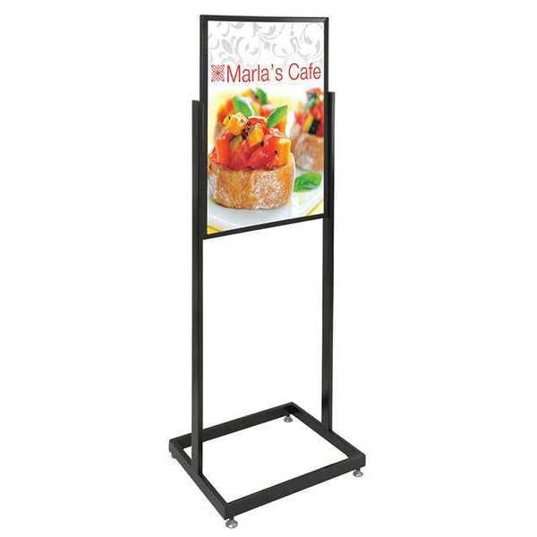 Sign Holder, Pedestal, 22x28, Alum, Black
