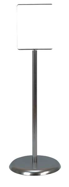Sign Holder, Ped, 8-1/2x11, Metal, Chrome