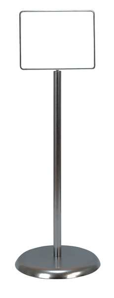 Sign Holder, Pedestal, 14x11, Metal, Chrome