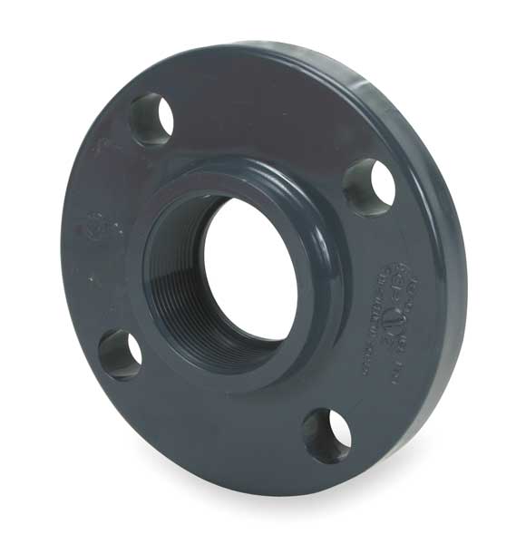 PVC Flange, FNPT, 3/4 in Pipe Size