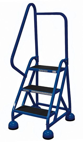 57 in H Steel Rolling Ladder, 3 Steps