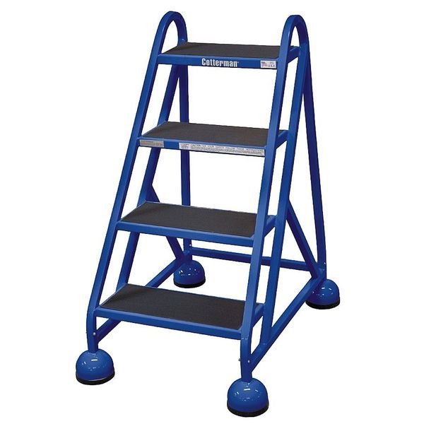 40 in H Steel Rolling Ladder, 4 Steps