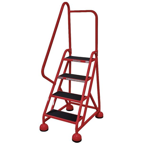 66 in H Steel Rolling Ladder, 4 Steps