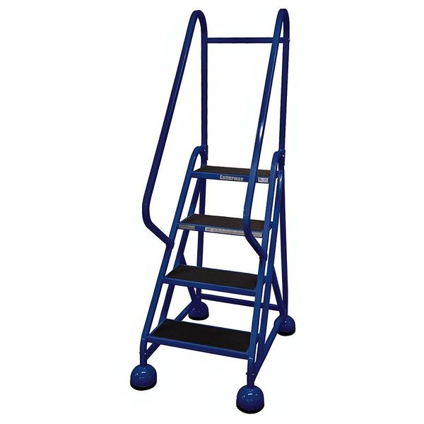 66 in H Steel Rolling Ladder, 4 Steps