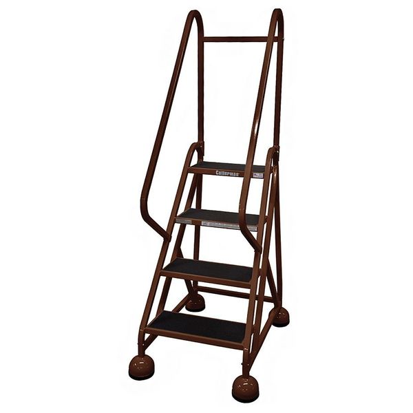 66 in H Steel Rolling Ladder, 4 Steps