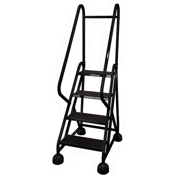 66 in H Steel Rolling Ladder, 4 Steps