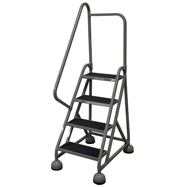 66 in H Steel Rolling Ladder, 4 Steps