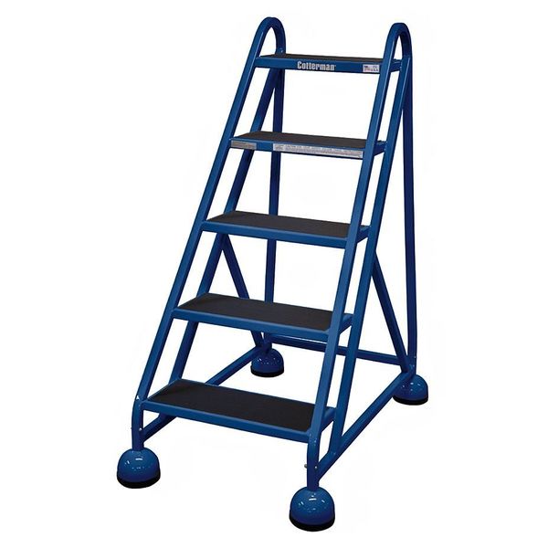 49 in H Steel Rolling Ladder, 5 Steps