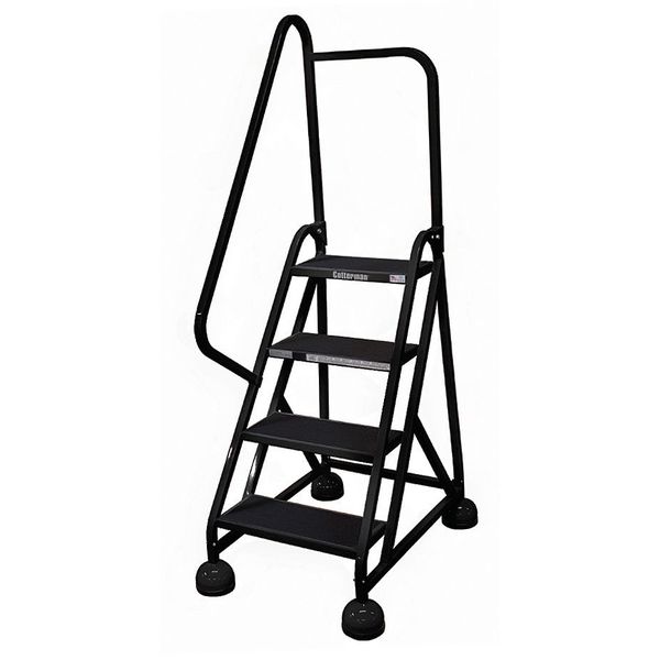 66 in H Steel Rolling Ladder, 4 Steps