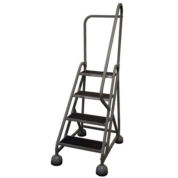 66 in H Steel Rolling Ladder, 4 Steps