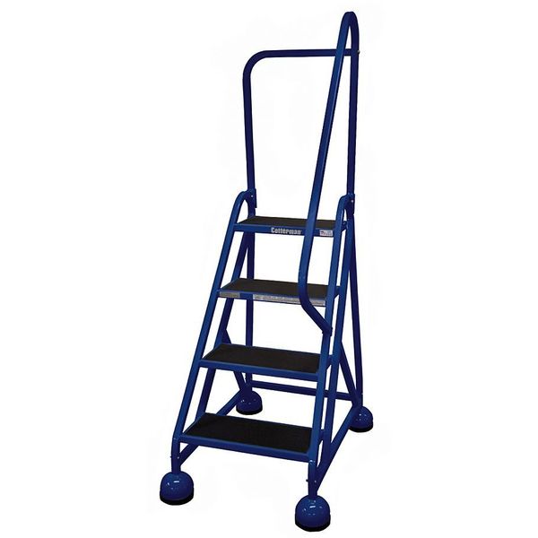 66 in H Steel Rolling Ladder, 4 Steps