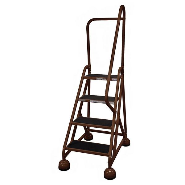66 in H Steel Rolling Ladder, 4 Steps
