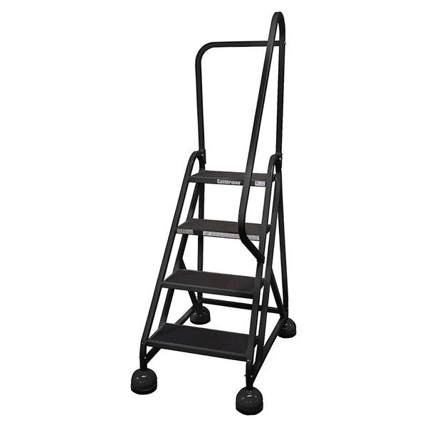 66 in H Steel Rolling Ladder, 4 Steps