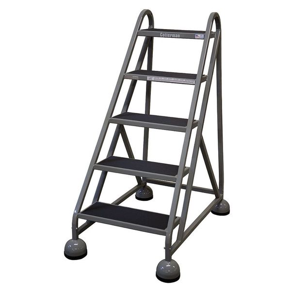 49 in H Steel Rolling Ladder, 5 Steps