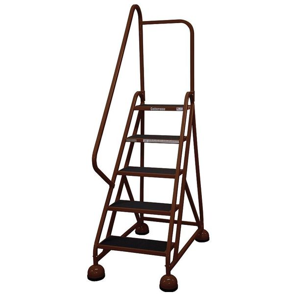 75 in H Steel Rolling Ladder, 5 Steps