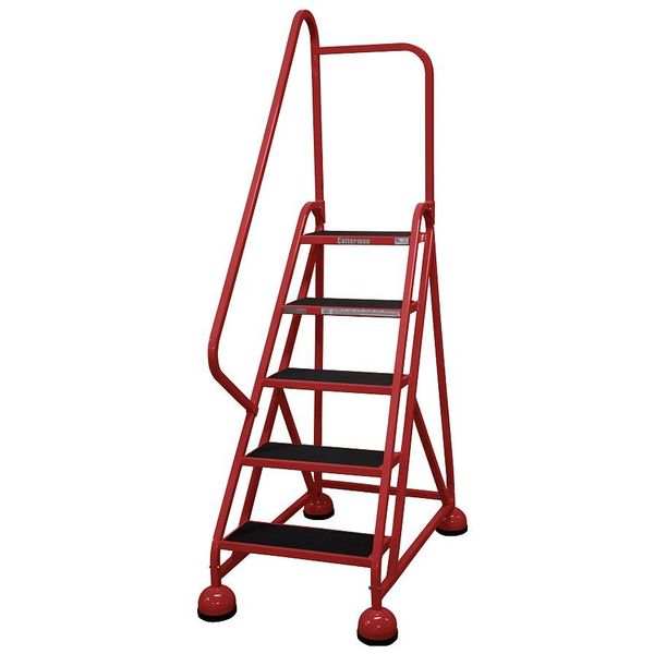 75 in H Steel Rolling Ladder, 5 Steps