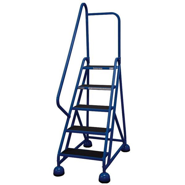 75 in H Steel Rolling Ladder, 5 Steps